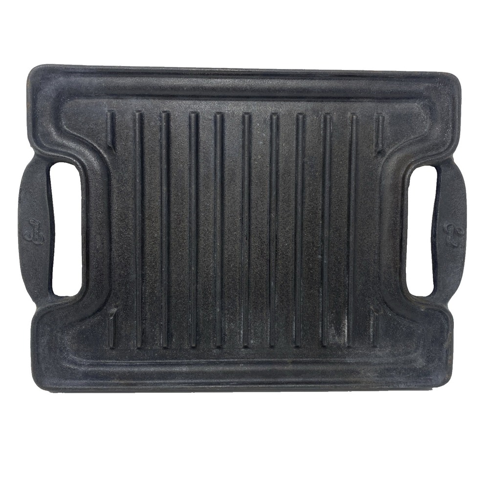 Emeril Cast Iron Enameled Reversible‎ Grill Griddle All-Glad With Handles 14x10"